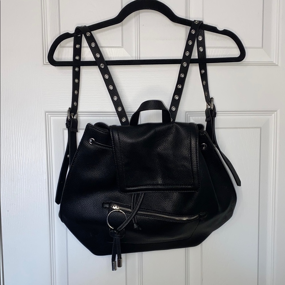 Aldo Black Faux Leather Pleather Backpack